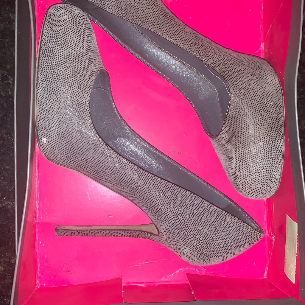 Sergio Rossi Snake Grey Heels